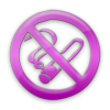 Pink no smoking sign