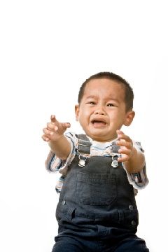 Baby with separation anxiety crying