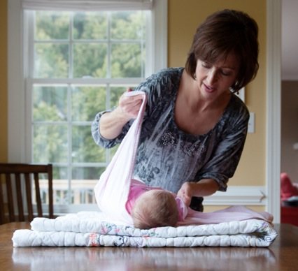 Pam Diamond swaddling