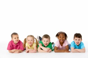 Group of five children