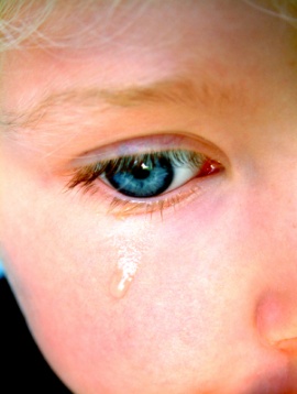 Sad baby crying