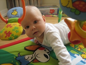 Cute nineteen weeks old baby